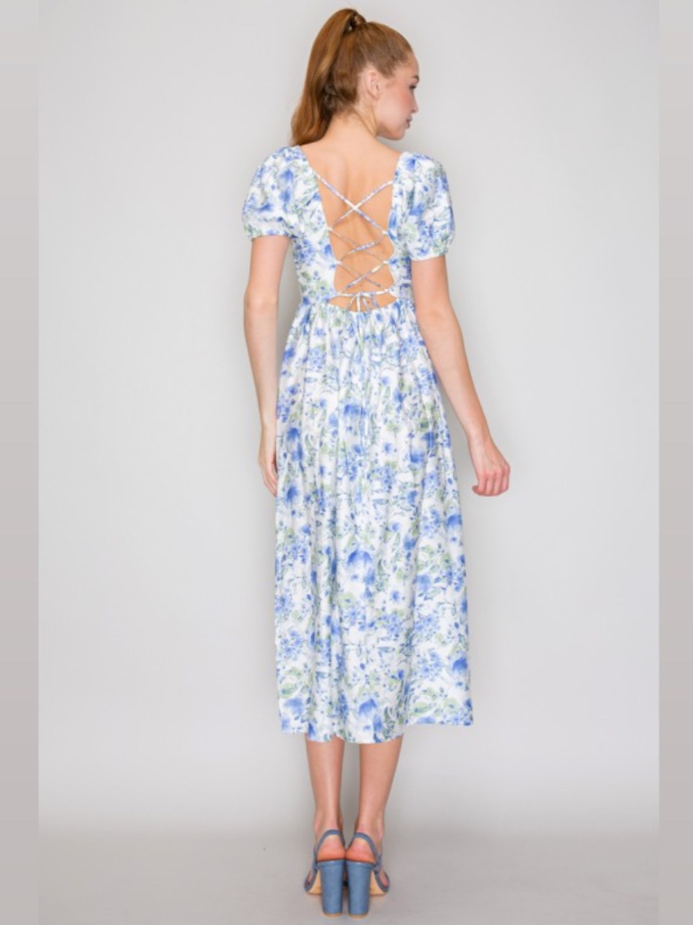Floral Crossed Back Midi Dress NWT - Picture 3 of 3